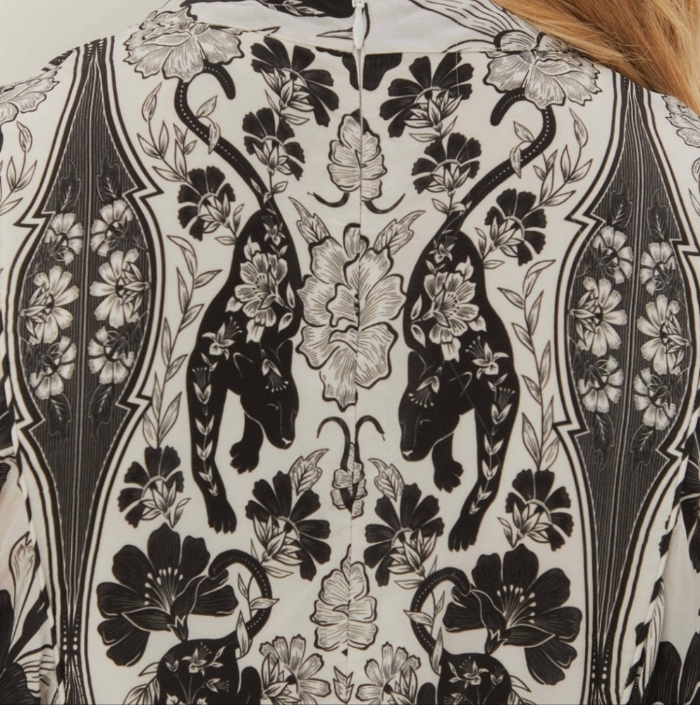 Farm Rio Off-white Flower Leopard Mini Dress - Picture 3 of 4